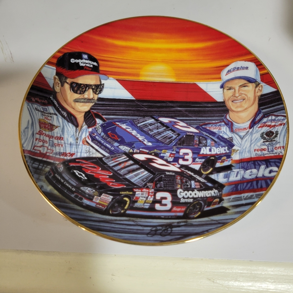 Dale Earnhardt Sr & Jr Nascar Collector Plate Rising Son